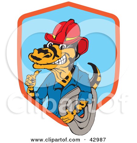 Clipart Illustration of a Miner Or Fireman Goanna Lizard by Dennis Holmes Designs
