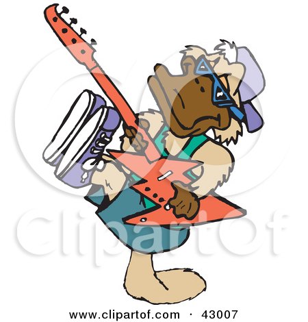 Clipart Illustration of a Platypus Playing a Guitar by Dennis Holmes Designs