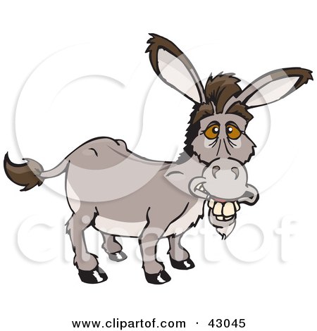 Clipart Illustration of an Old Smiling Donkey by Dennis Holmes Designs