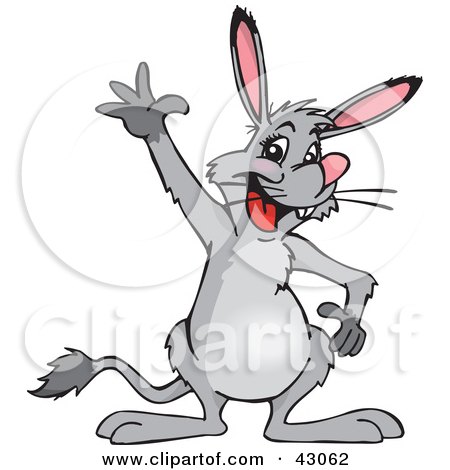 Clipart Illustration of a Cute and Friendly Bilby Waving by Dennis Holmes Designs