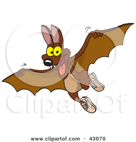 Cute Flying Brown Bat Posters, Art Prints