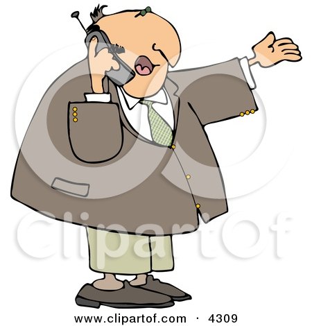 Businessman Talking On a Cellphone Clipart by djart
