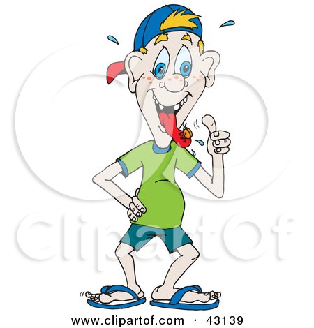 Clipart Illustration of a Little Boy Eating a Bug by Dennis Holmes Designs