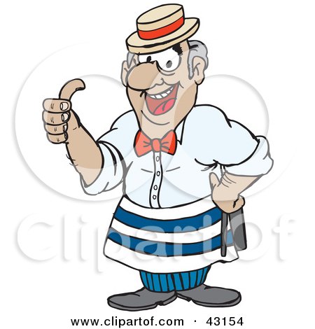 Clipart Illustration of a Friendly Barber Giving The Thumbs Up by Dennis Holmes Designs