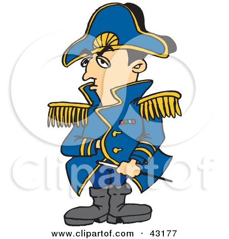 Clipart Illustration of Napoleon Bonaparte With His Hand Inside His Jacket by Dennis Holmes Designs
