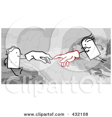 Royalty-Free (RF) Clipart Illustration of a Stick Creation Scene by NL shop