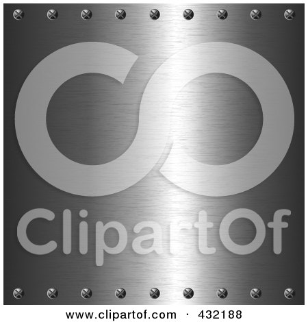 Royalty-Free (RF) Clipart Illustration of a Stainless Steel Plate With Screws Along The Top And Bottom by KJ Pargeter