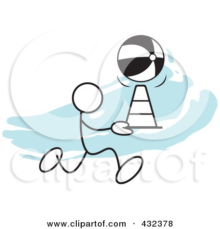 Royalty-Free (RF) Clipart Illustration of a Stickler Man Doing A Cone Race - 2 by Johnny Sajem