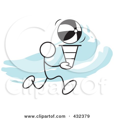 Royalty-Free (RF) Clipart Illustration of a Stickler Man Doing A Cone Race - 4 by Johnny Sajem