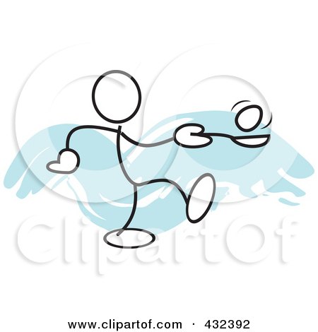 Royalty-Free (RF) Clipart Illustration of a Stickler Man Balancing An Egg On A Spoon In A Relay Race - 4 by Johnny Sajem