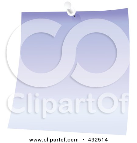 Royalty-Free (RF) Clipart Illustration of a Purple Memo Note With A White Push Pin by Tonis Pan