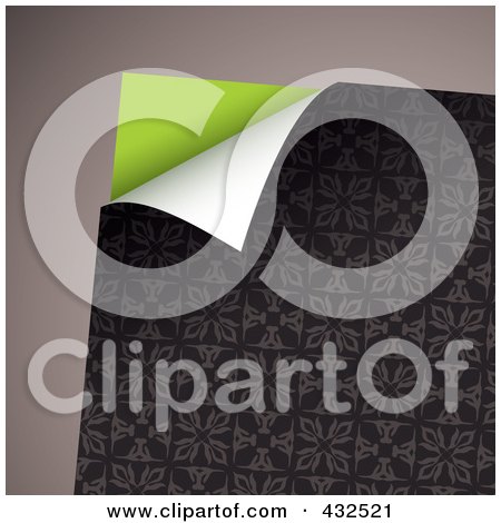 Royalty-Free (RF) Clipart Illustration of a Turning Floral Paper On Gray - 2 by michaeltravers