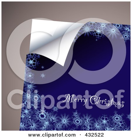 Royalty-Free (RF) Clipart Illustration of a Turning Merry Christmas Paper On Gray by michaeltravers