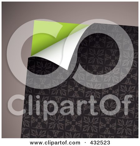 Royalty-Free (RF) Clipart Illustration of a Turning Floral Paper On Gray - 1 by michaeltravers