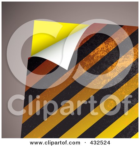 Royalty-Free (RF) Clipart Illustration of a Turning Hazard Stripes Paper On Gray by michaeltravers