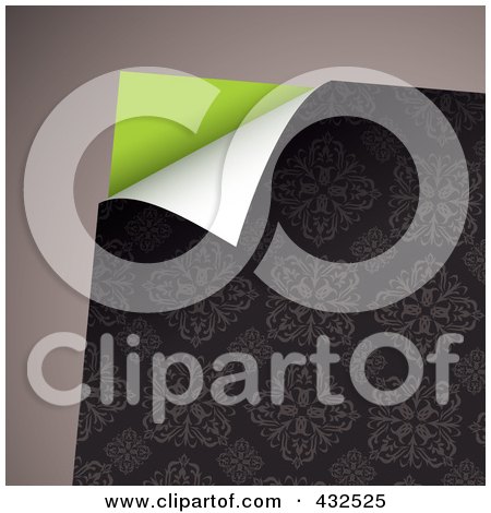 Royalty-Free (RF) Clipart Illustration of a Turning Floral Paper On Gray - 3 by michaeltravers