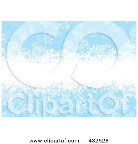 Royalty-Free (RF) Clipart Illustration of a Blue Snowflake Background With White Text Space by michaeltravers