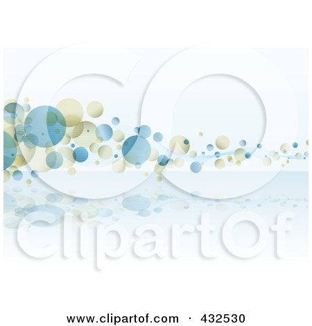 Royalty-Free (RF) Clipart Illustration of a Blue And Beige Bubble Background - 3 by michaeltravers