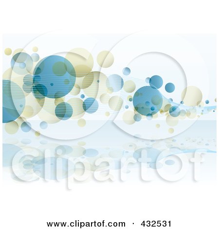 Royalty-Free (RF) Clipart Illustration of a Blue And Beige Bubble Background - 2 by michaeltravers