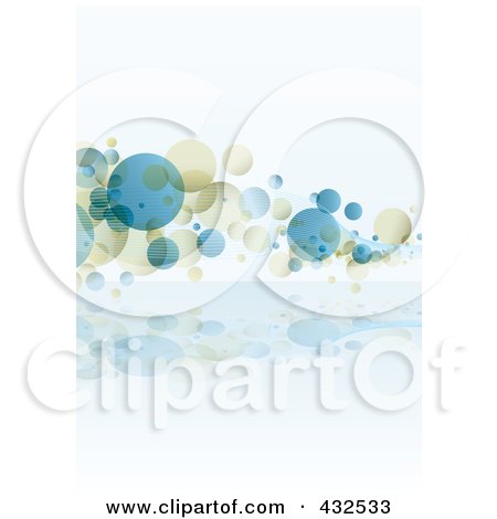 Royalty-Free (RF) Clipart Illustration of a Blue And Beige Bubble Background - 1 by michaeltravers