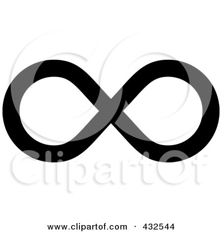 Royalty-Free (RF) Clipart Illustration of a Black Infinity Symbol - 1 by michaeltravers