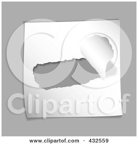 Royalty-Free (RF) Clipart Illustration of Torn Paper On Gray by michaeltravers