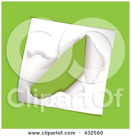 Royalty-Free (RF) Clipart Illustration of Torn Paper On Green by michaeltravers