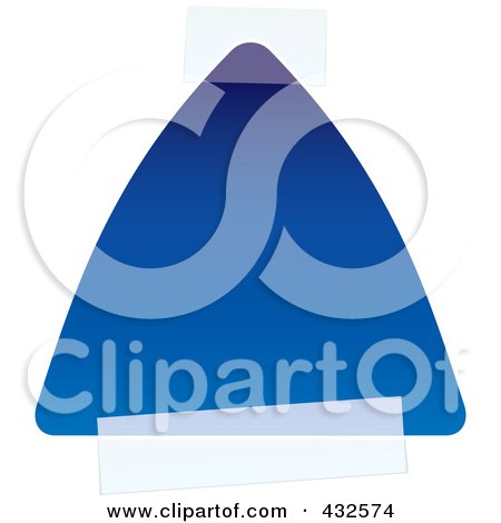 Royalty-Free (RF) Clipart Illustration of a Blank Blue Triangle Label With Tape by michaeltravers