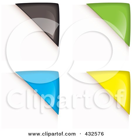 Royalty-Free (RF) Clipart Illustration of a Digital Collage Of Colorful Paper Corner Protectors by michaeltravers
