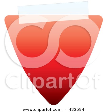 Royalty-Free (RF) Clipart Illustration of a Blank Red Triangle Label With Tape by michaeltravers