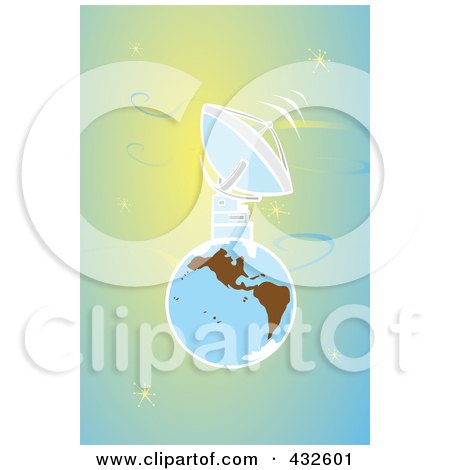 Royalty-Free (RF) Clipart Illustration of a Big Satellite On Earth by xunantunich