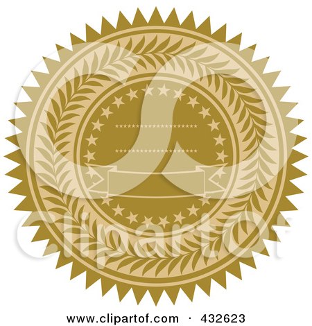 Royalty-Free (RF) Clipart Illustration of a Gold Burst Seal - 4 by BestVector