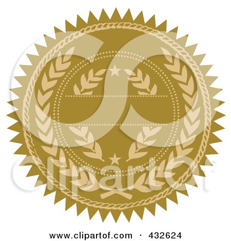 Royalty-Free (RF) Clipart Illustration of a Gold Burst Seal - 2 by BestVector