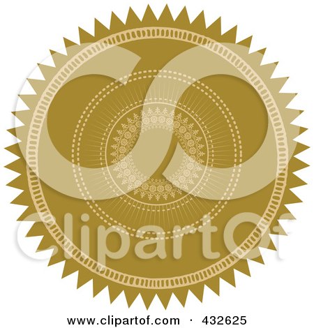 Royalty-Free (RF) Clipart Illustration of a Gold Burst Seal - 1 by BestVector