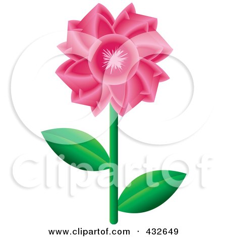 Royalty-Free (RF) Clipart Illustration of a Pink Flower by Pams Clipart
