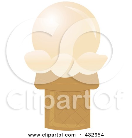 Royalty-Free (RF) Clipart Illustration of a Vanilla Sugar Ice Cream Cone by Pams Clipart