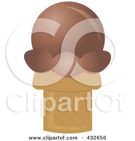 Royalty-Free (RF) Clipart Illustration of a Chocolate Sugar Ice Cream Cone by Pams Clipart