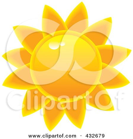 Royalty-Free (RF) Clipart Illustration of a Glossy Summer Sun by Pams Clipart