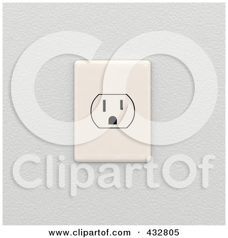 Royalty-Free (RF) Clipart Illustration of a 3d American Electrical Socket On A White Wall by stockillustrations