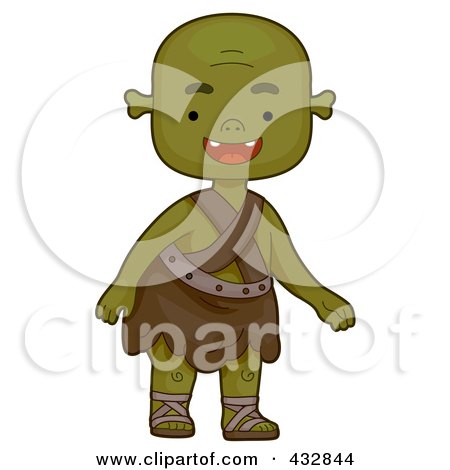 Royalty-Free (RF) Clipart Illustration of a Green Ogre by BNP Design Studio