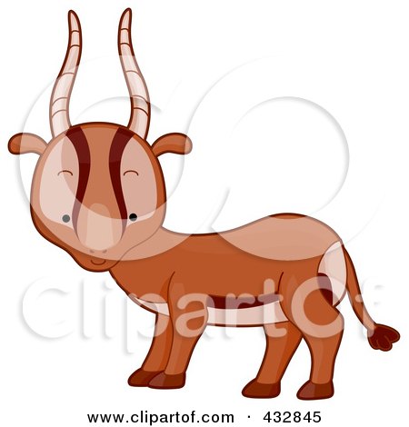 Royalty-Free (RF) Clipart Illustration of a Cute Curious Gazelle by BNP Design Studio