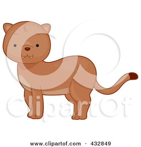 Royalty-Free (RF) Clipart Illustration of a Cute Baby Cougar by BNP Design Studio