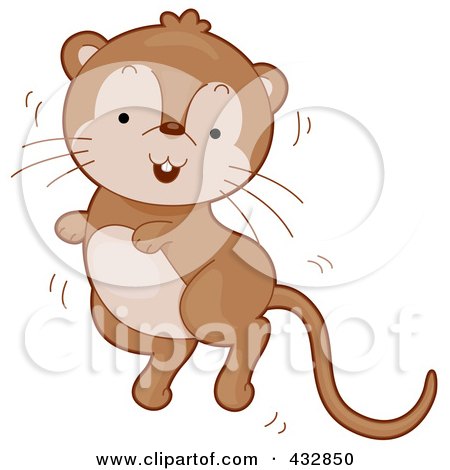 Royalty-Free (RF) Clipart Illustration of a Cute Jumping Gerbil by BNP Design Studio