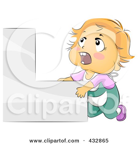 Royalty-Free (RF) Clipart Illustration of a Baby Boy Climbing Stairs by BNP Design Studio