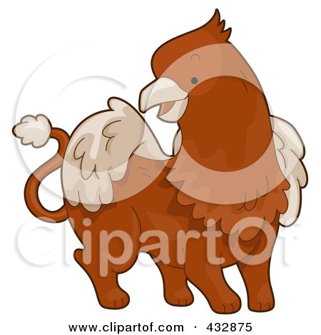 Royalty-Free (RF) Clipart Illustration of a Cute Brown Griffin by BNP Design Studio