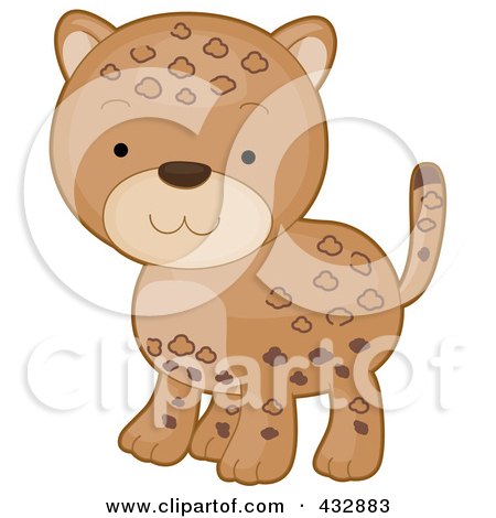 Royalty-Free (RF) Clipart Illustration of a Cute Baby Leopard by BNP Design Studio