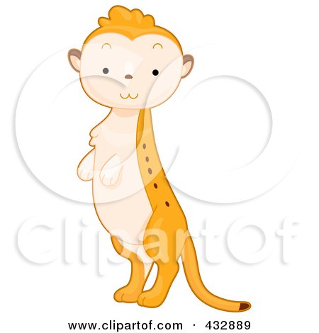Royalty-Free (RF) Clipart Illustration of a Cute Baby Meerkat Standing by BNP Design Studio