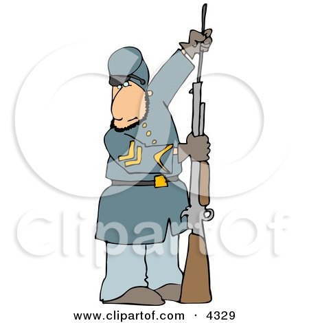 Civil War Soldier Loading His Rifle Clipart by djart