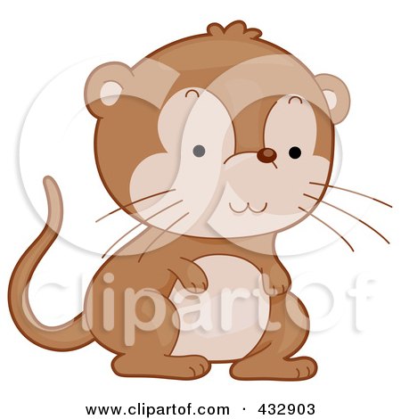 Royalty-Free (RF) Clipart Illustration of a Cute Baby Gerbil by BNP Design Studio