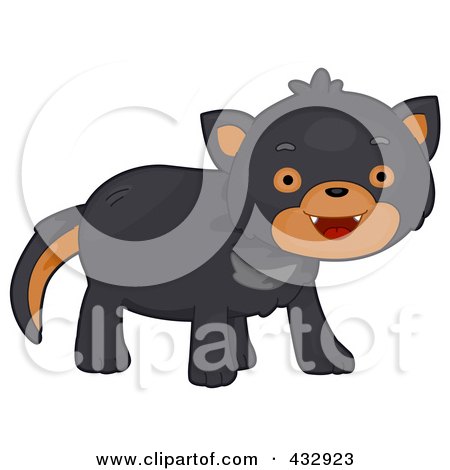 Royalty-Free (RF) Clipart Illustration of a Cute Baby Tazmanian Devil by BNP Design Studio
